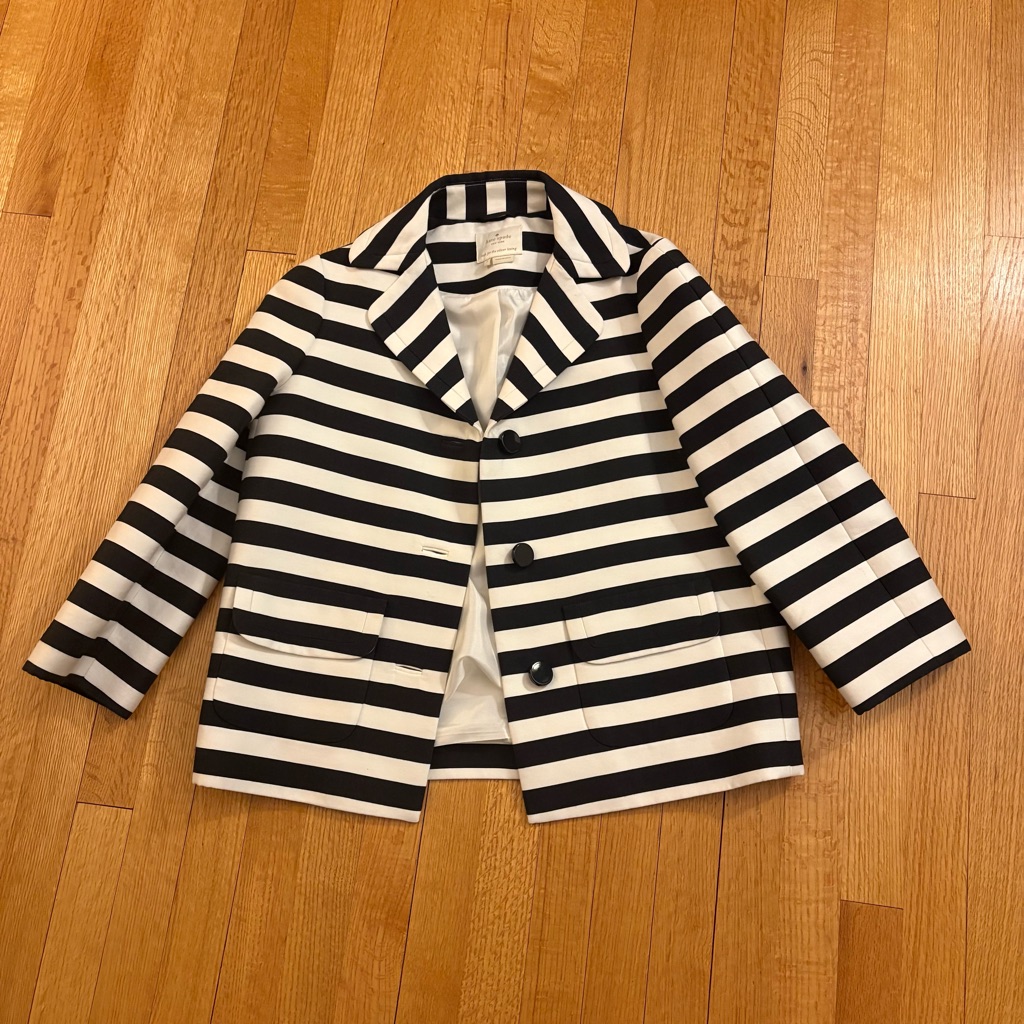 Kate Spade Striped Black & White Women's Jacket Size 2
